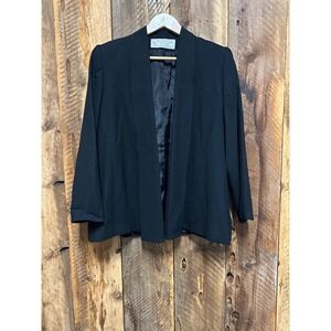 Evan Picone Vintage Skirt Suit Womens 12P Black Minimalist Power Office Career